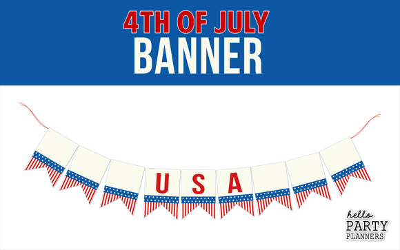 4th of July Printable Banner