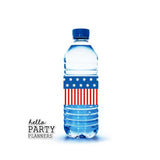 4th of July Water Bottle Labels