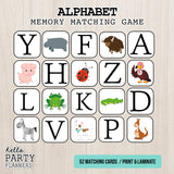 Alphabet Memory Matching Game