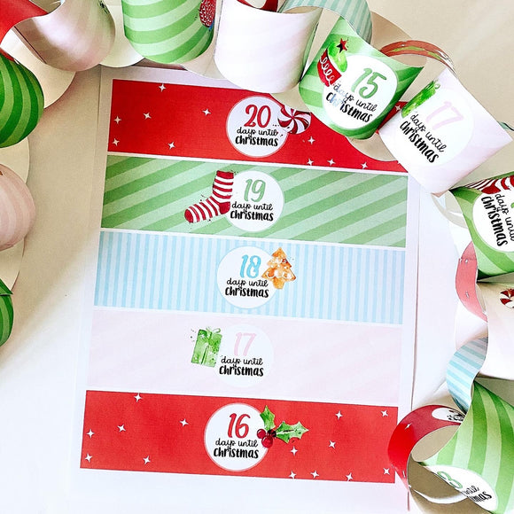 Countdown Chain to Christmas Printable