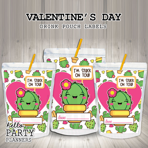 Cactus Valentine's Day Capri Sun Labels