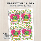 Cactus Valentine's Day Capri Sun Labels