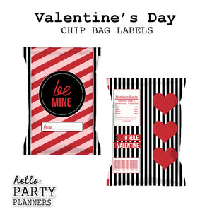 Valentine's Day Chip Bag Labels