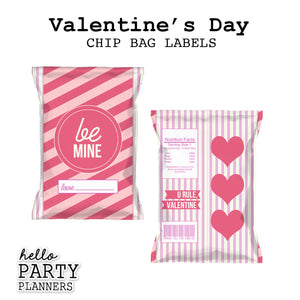 Valentine's Day Chip Bag Labels