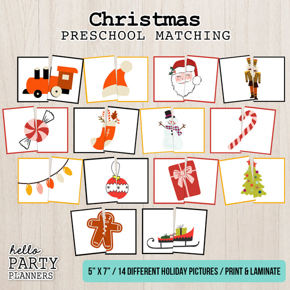 Christmas Matching Preschool Game