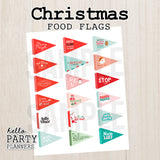 Christmas Party Printable Food Flags