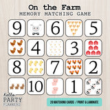 On the Farm Memory Matching Game