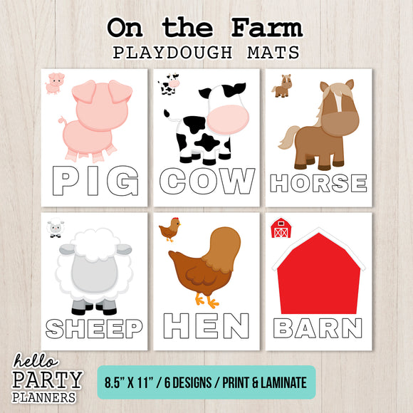 On the Farm Playdough Mats