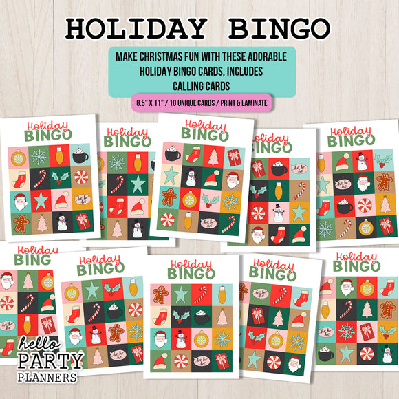 Holiday Christmas Bingo Printable