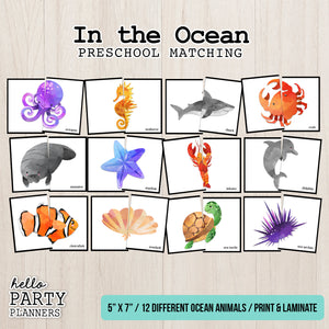 Ocean Animals Matching Preschool Game