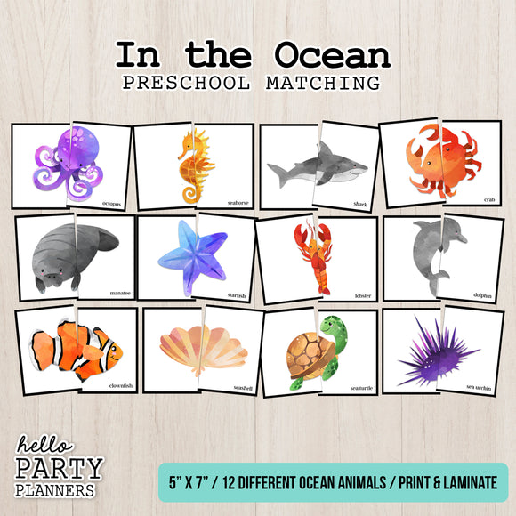 Ocean Animals Matching Preschool Game