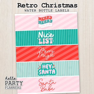 Christmas Water Bottle Labels