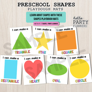 Preschool Shapes Playdough Mats