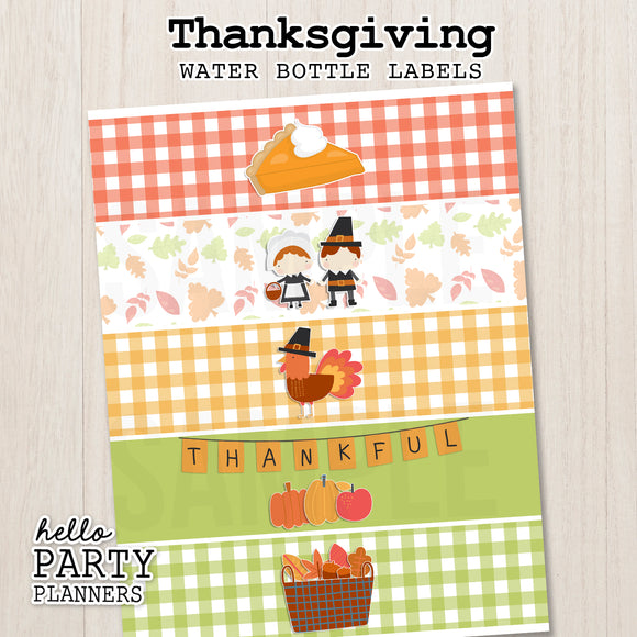 Thanksgiving Water Bottle Labels Printable