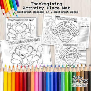 Thanksgiving Activity Placemat Printable