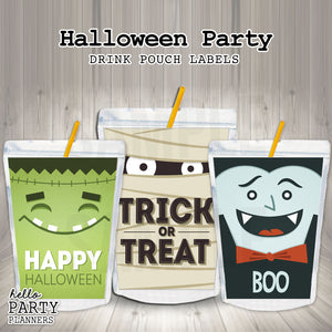 Halloween Party Fruit Juice Pouch Label