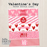 Valentine's Day Water Bottle Labels