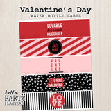 Valentine's Day Water Bottle Labels