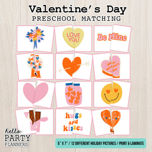 Valentine's Day Matching Preschool Game