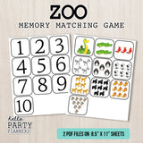 Zoo Memory Matching Game