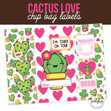 Cactus Valentine's Day Chip Bag Labels