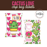 Cactus Valentine's Day Chip Bag Labels