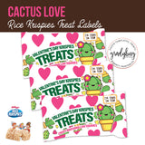 Cactus Valentine's Day Rice Krispies Treat Labels