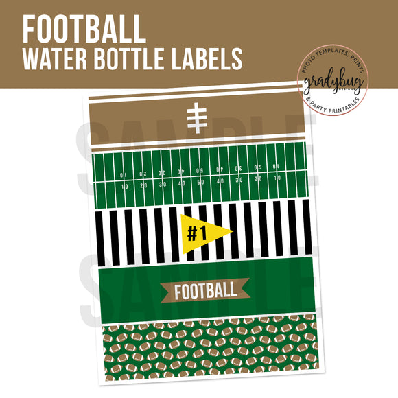 Football Birthday Water Bottle Labels