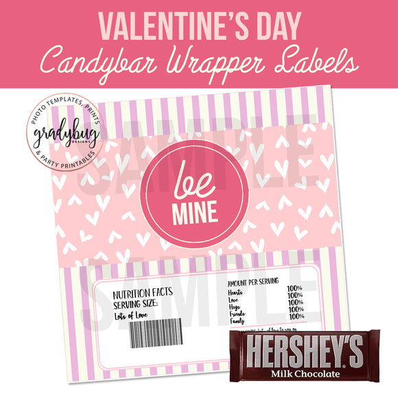 Valentine's Day Chocolate Bar Labels